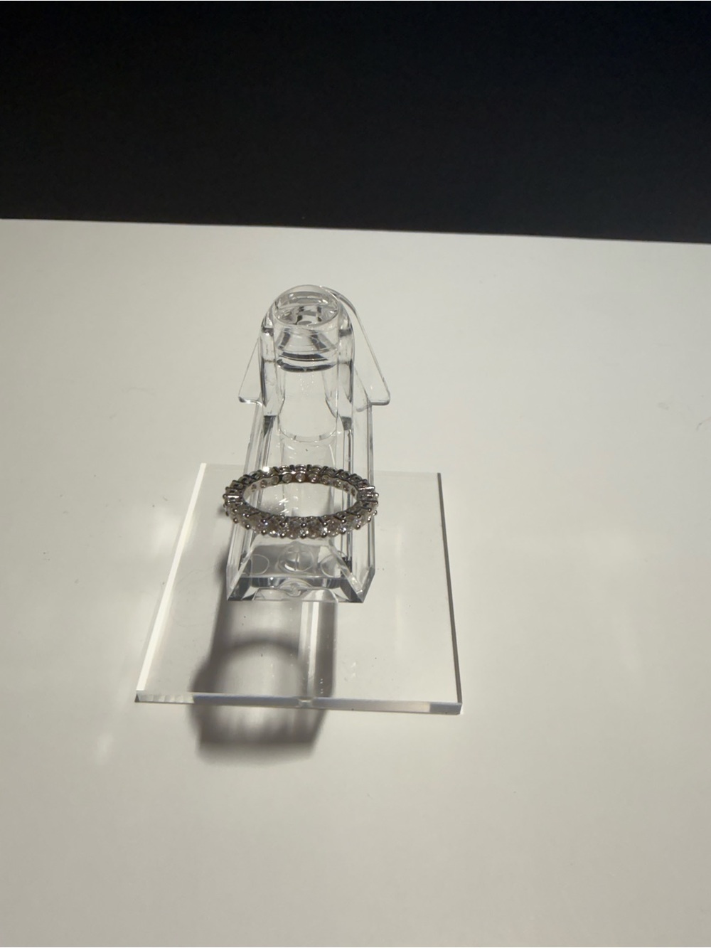 Moissanite ring 2.4ct size 9 round brilliant clarity D clarity grade VVS1 COA